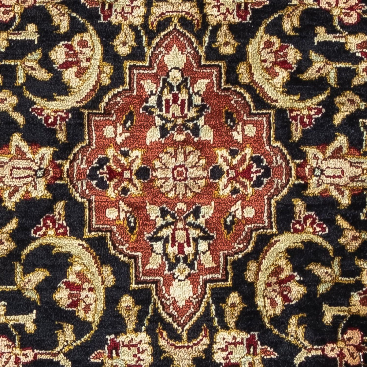 Silk Carpet - Ghom Silk - Premium - 41 x 28 cm - mörkblå