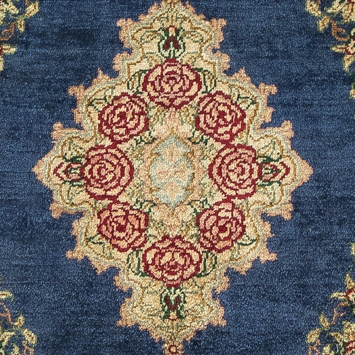 Silk Carpet - Ghom Silk - Premium - 40 x 28 cm - mörkblå