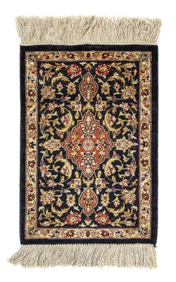 Silk Carpet - Ghom Silk - Premium - 41 x 28 cm - mörkblå