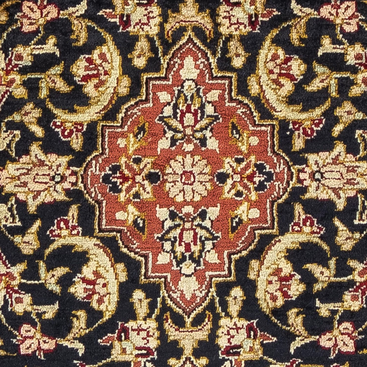 Silk Carpet - Ghom Silk - Premium - 41 x 28 cm - mörkblå