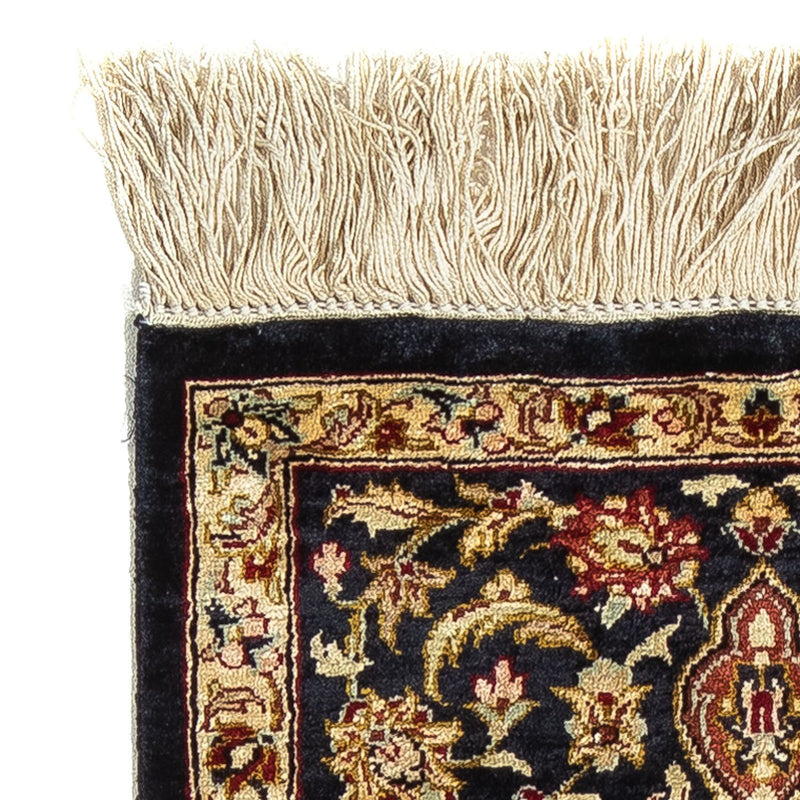 Silk Carpet - Ghom Silk - Premium - 41 x 28 cm - mörkblå