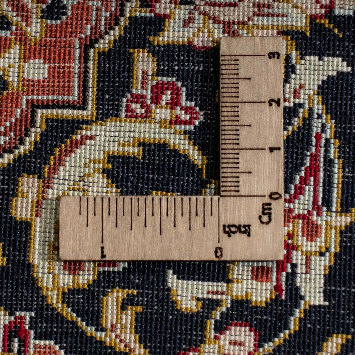 Silk Carpet - Ghom Silk - Premium - 41 x 28 cm - mörkblå