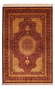 Qom silke Mattan 188x130cm - Persisk matta
