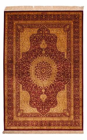 Silk Carpet - Ghom Silk - Premium - 188 x 130 cm - beige