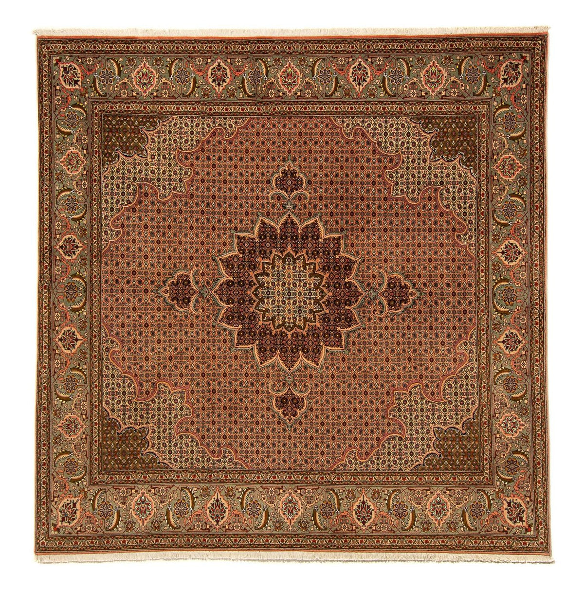 Persisk matta - Tabriz kvadrat  - 206 x 206 cm - brun