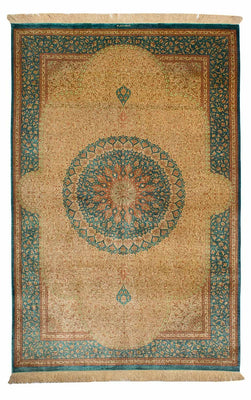 Silk Carpet - Ghom Silk - Premium - 188 x 130 cm - beige