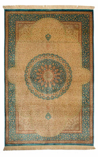 Silk Carpet - Ghom Silk - Premium - 188 x 130 cm - beige