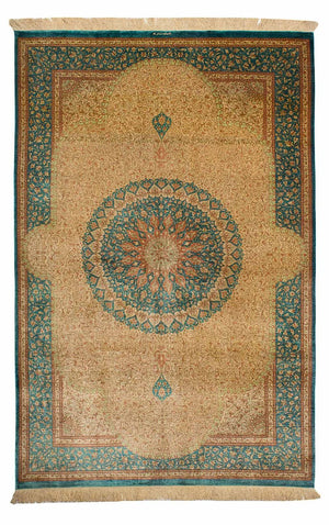 Silk Carpet - Ghom Silk - Premium - 188 x 130 cm - beige