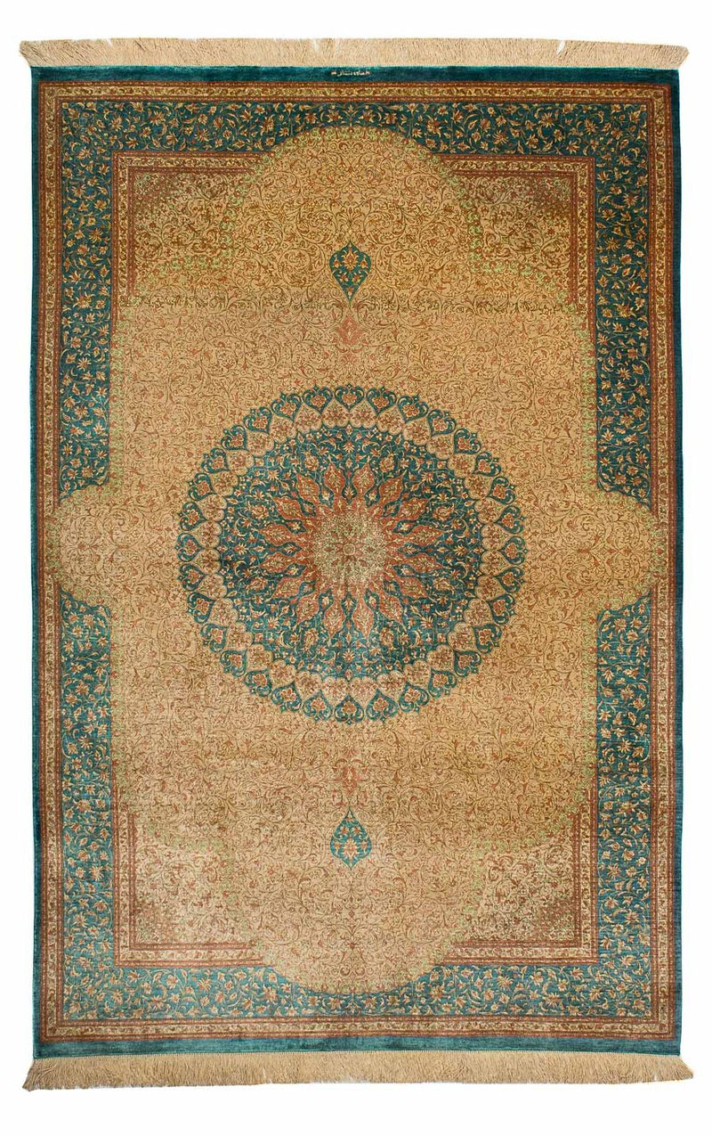 Silk Carpet - Ghom Silk - Premium - 188 x 130 cm - beige