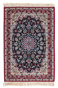 Persisk matta - Isfahan - Premium - 104 x 72 cm - mörkröd