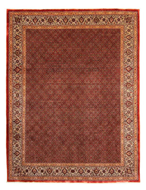 Persisk matta - Bijar - 384 x 300 cm - mörkröd