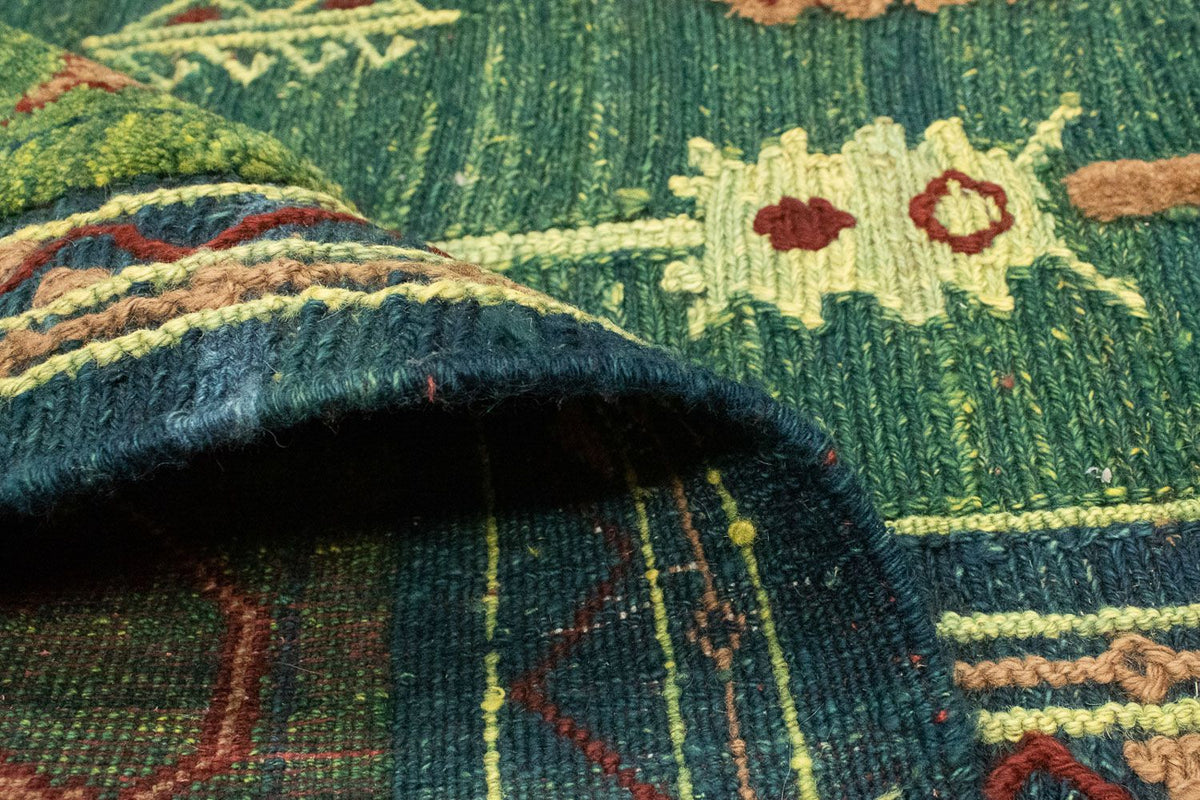 Kelim Carpet - orientalisk matta - 205 x 147 cm - grön