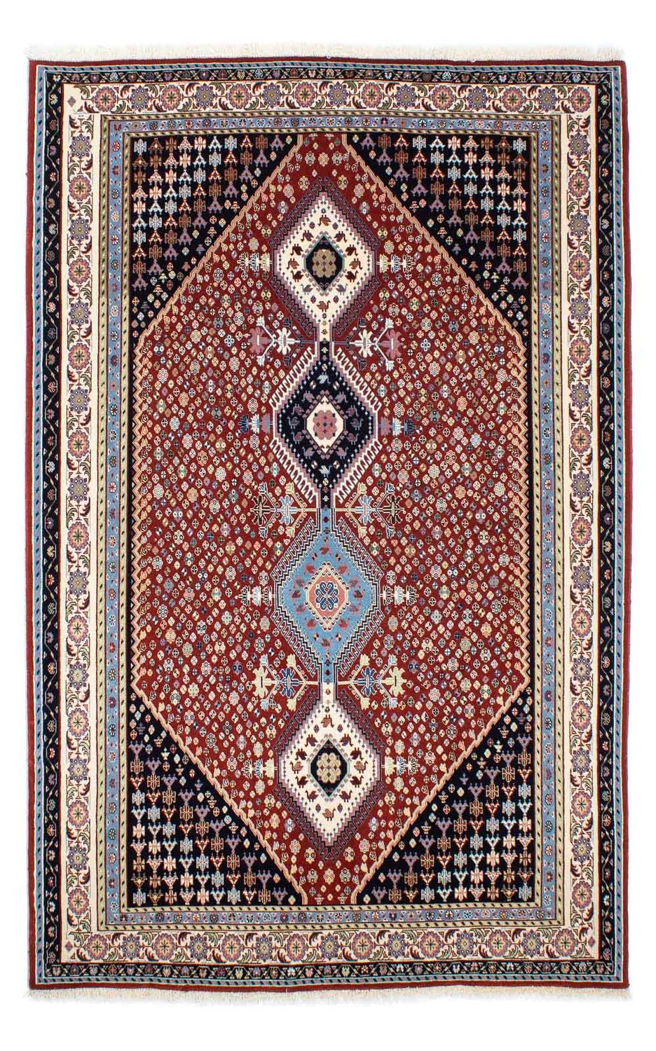 Gabbeh-matta - Kashkuli Persiska - 225 x 139 cm - mörkröd
