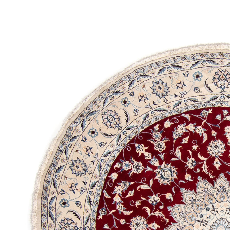 Persisk matta - Nain runt  - 253 x 253 cm - mörkröd