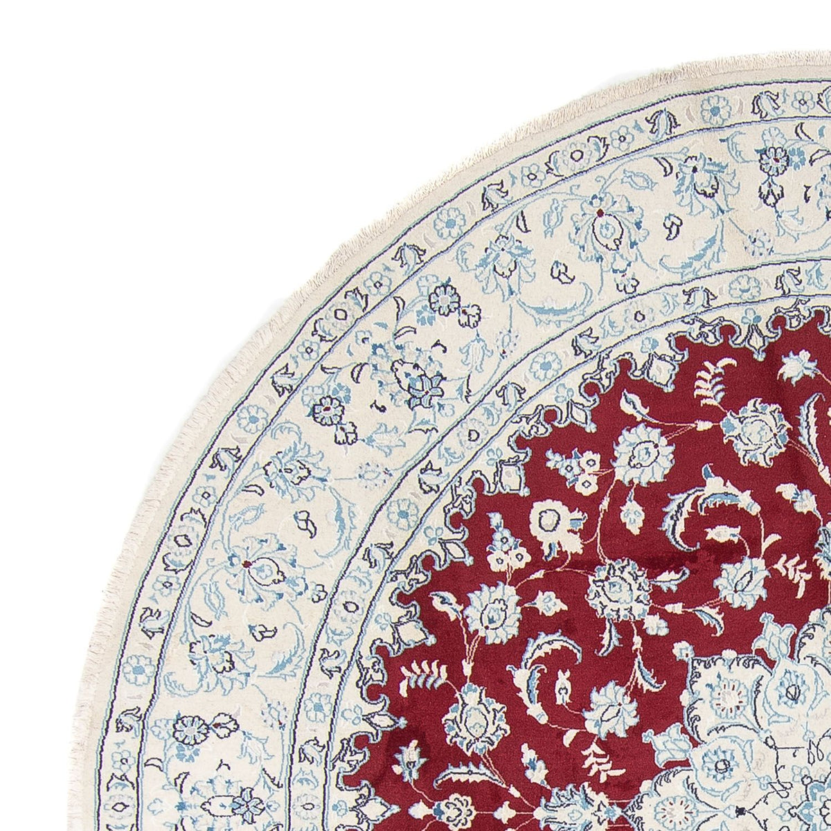 Persisk matta - Nain runt  - 290 x 290 cm - mörkröd