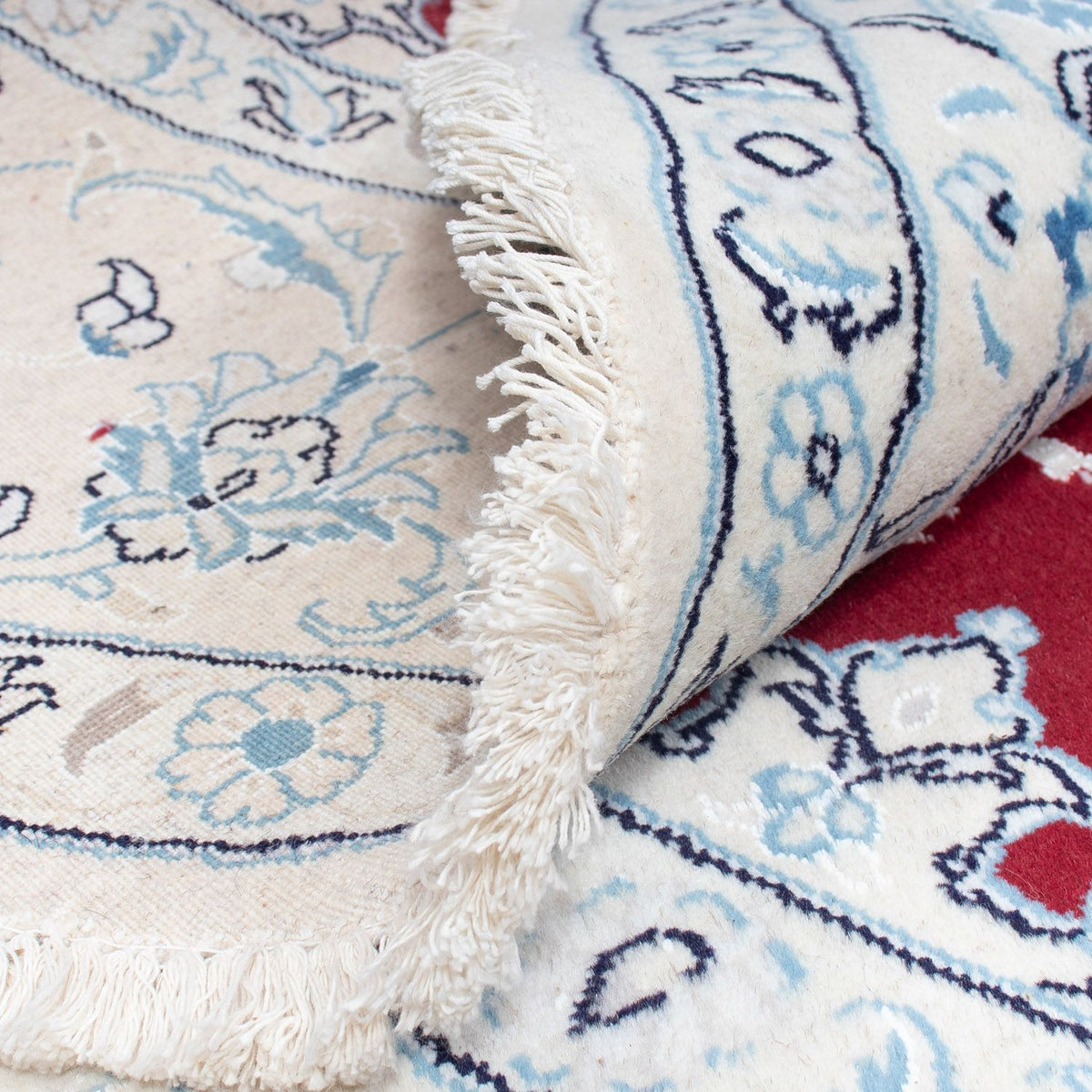 Persisk matta - Nain runt  - 290 x 290 cm - mörkröd