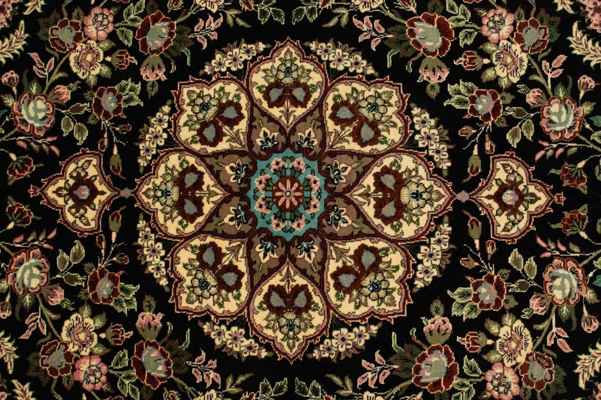 Persisk matta - Ghom - 166 x 105 cm - svart