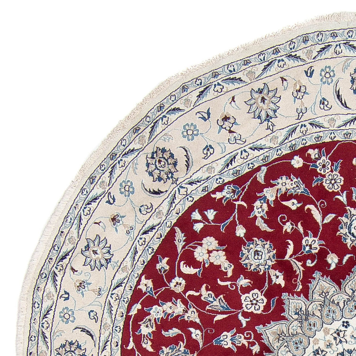 Persisk matta - Nain runt  - 250 x 250 cm - mörkröd