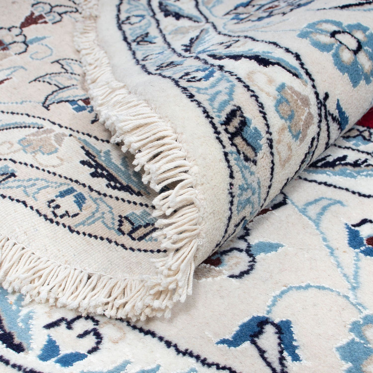 Persisk matta - Nain runt  - 250 x 250 cm - mörkröd