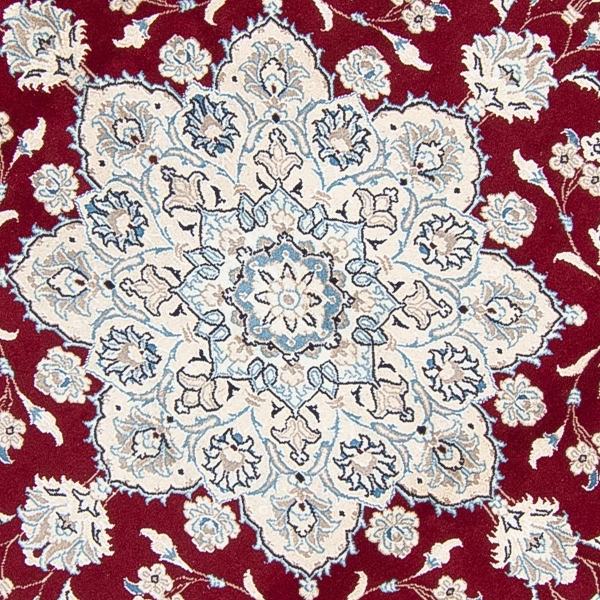 Persisk matta - Nain runt  - 250 x 250 cm - mörkröd