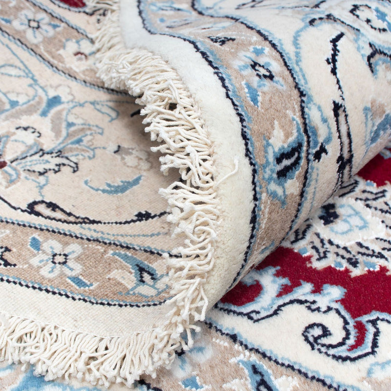 Persisk matta - Nain runt  - 250 x 250 cm - mörkröd