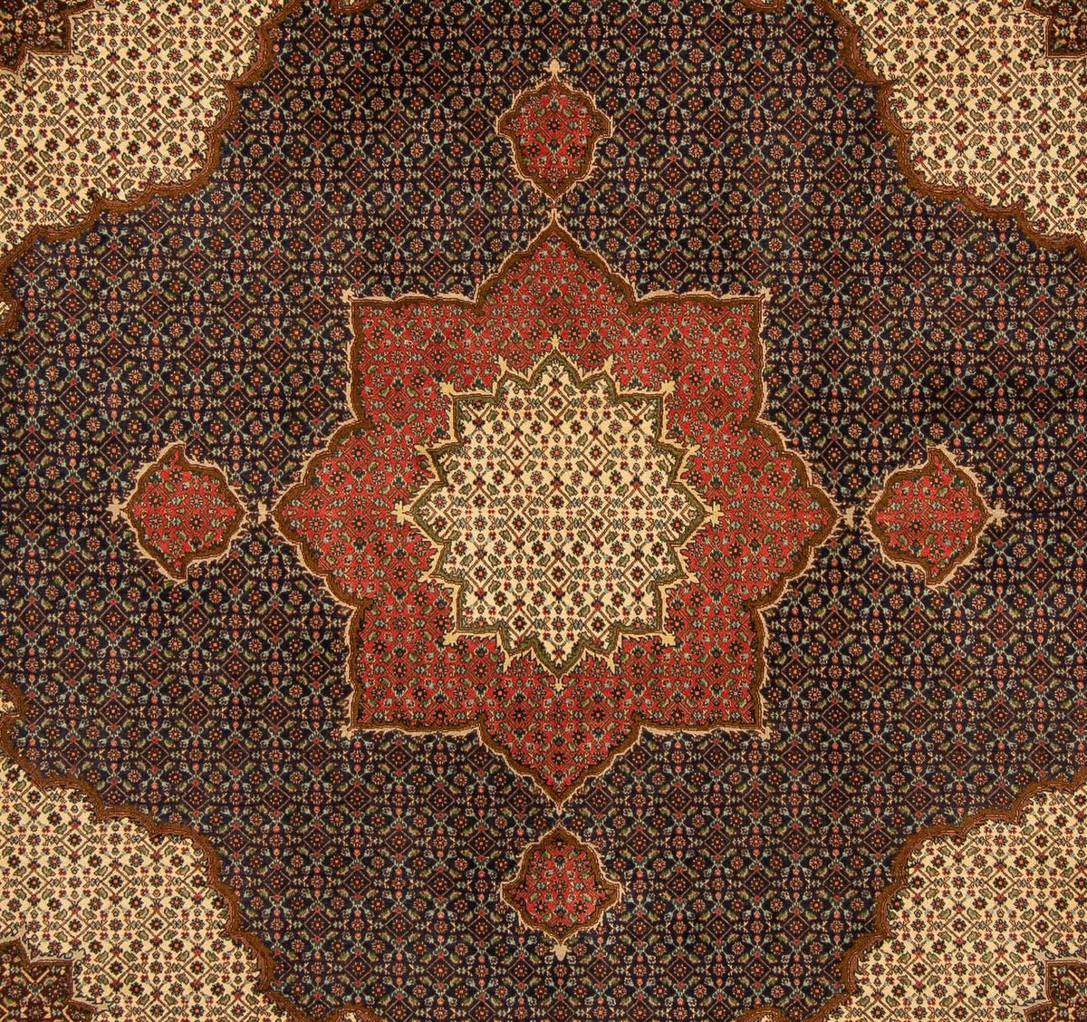Persisk matta - Tabriz kvadrat  - 201 x 195 cm - mörkblå