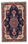 Tabriz - 50 Raj Mattan 61x93cm - Persisk matta - Rektangulär / Mörkblå / 61 x 93 cm Rektangulär