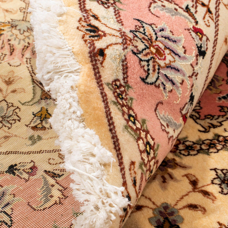 Persisk matta - Tabriz - Royal runt  - 150 x 150 cm - ljusbrun