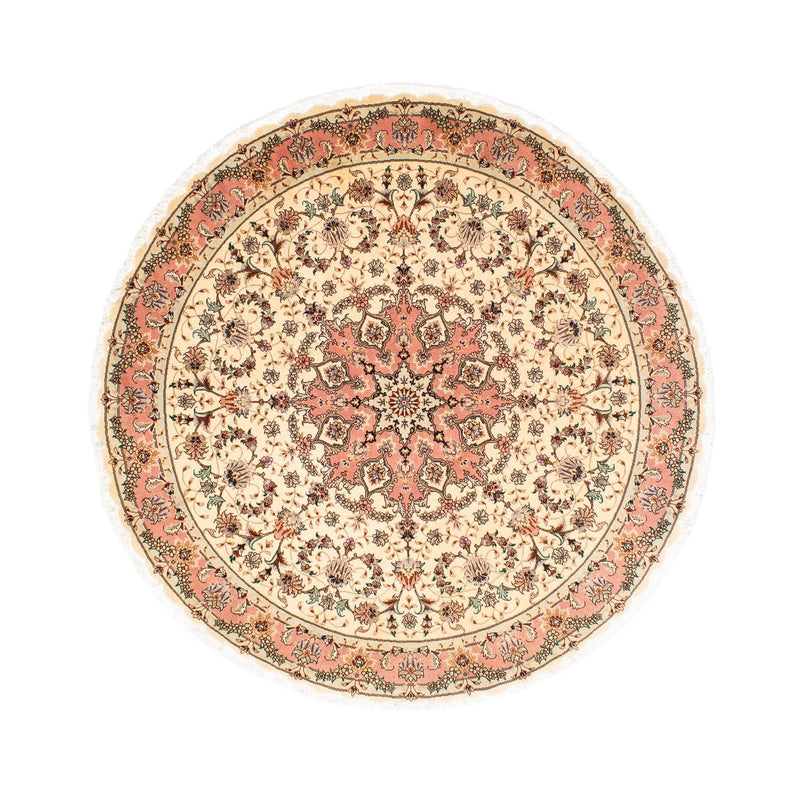 Persisk matta - Tabriz - Royal runt  - 150 x 150 cm - beige