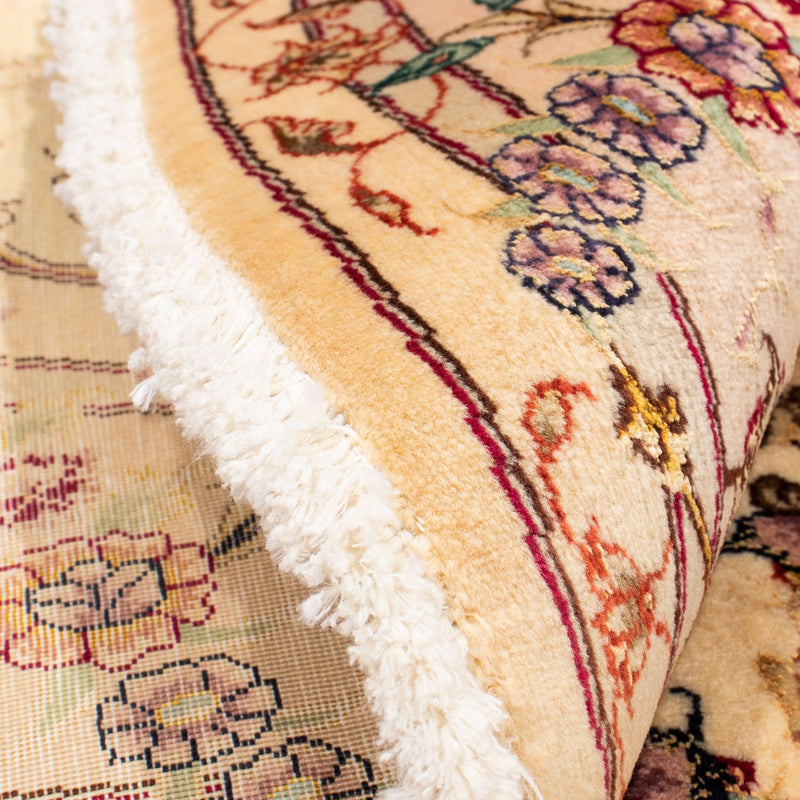 Persisk matta - Tabriz - Royal runt  - 150 x 150 cm - ljusbrun