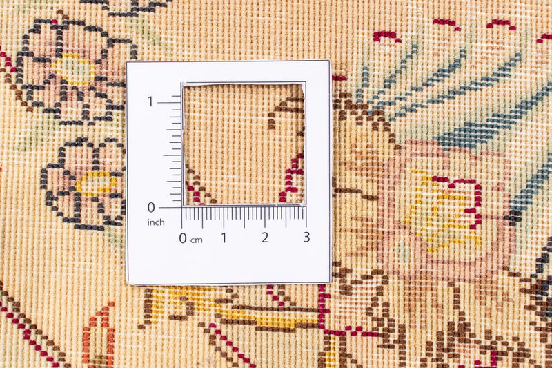 Persisk matta - Tabriz - Royal runt  - 150 x 150 cm - ljusbrun