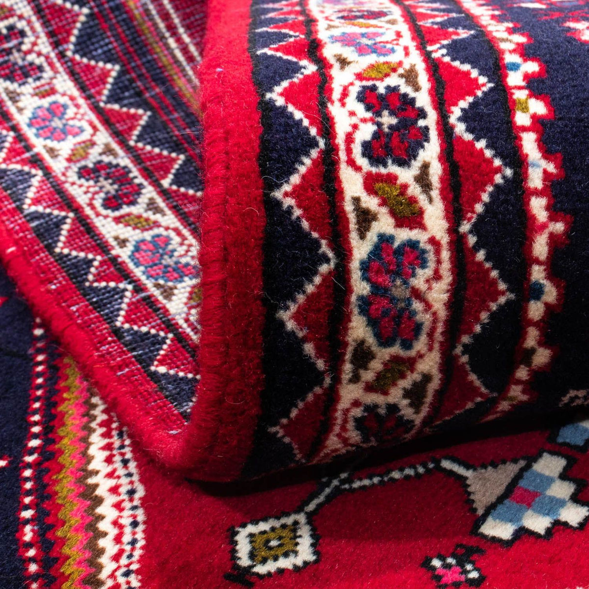 Persisk matta - Nomadic - 150 x 98 cm - mörkröd