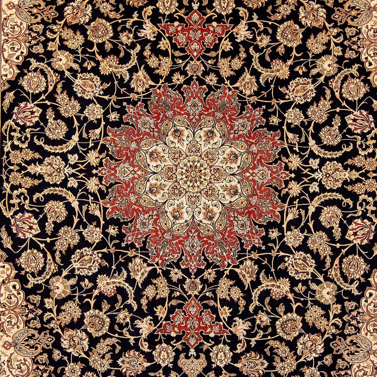 Persisk matta - Isfahan - Premium - 344 x 255 cm - mörkröd