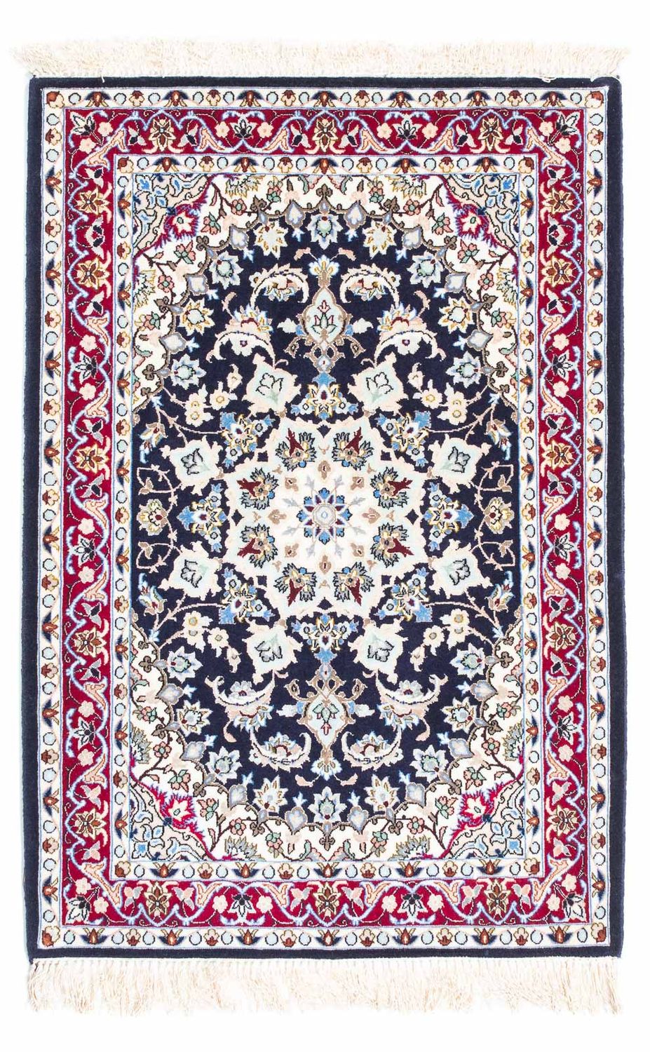 Persisk matta - Isfahan - Premium - 104 x 72 cm - mörkblå