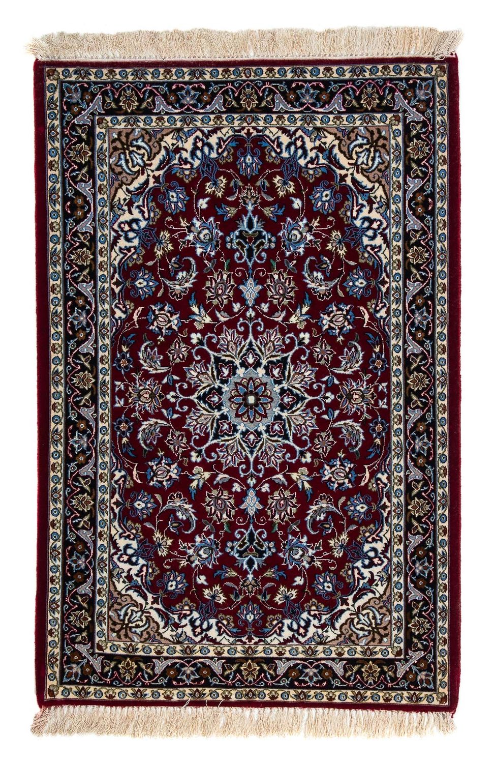 Persisk matta - Isfahan - Premium - 108 x 70 cm - mörkröd