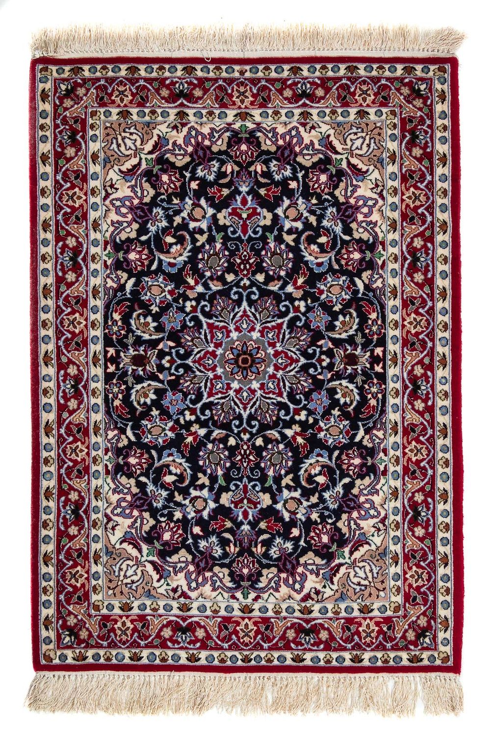 Persisk matta - Isfahan - Premium - 104 x 73 cm - mörkröd