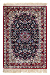 Persisk matta - Isfahan - Premium - 104 x 73 cm - mörkröd