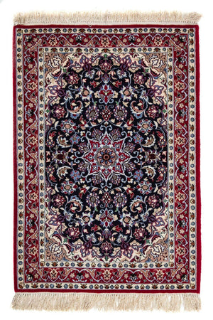 Persisk matta - Isfahan - Premium - 104 x 73 cm - mörkröd