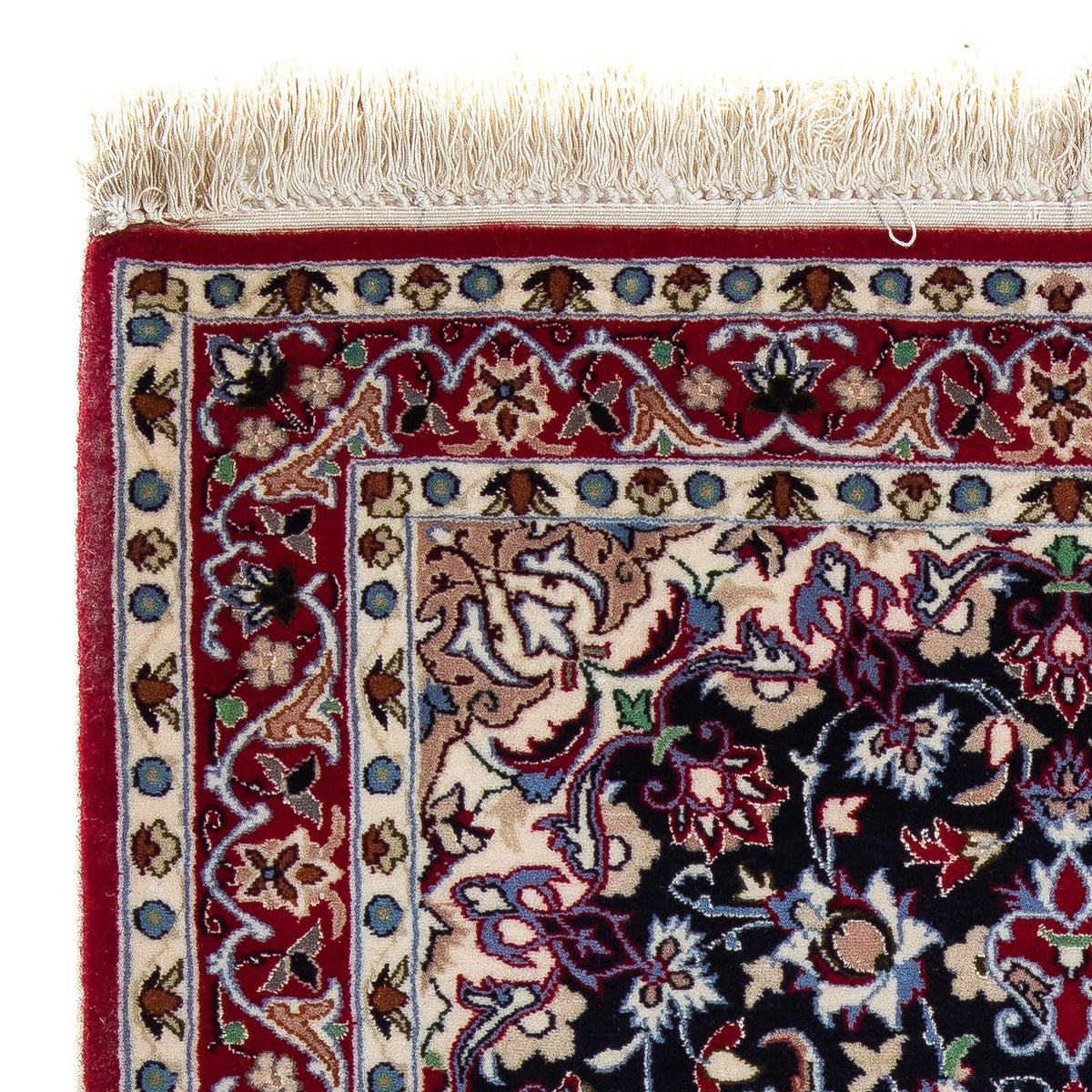 Persisk matta - Isfahan - Premium - 104 x 73 cm - mörkröd