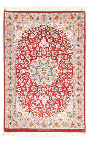 Persisk matta - Isfahan - Premium - 123 x 83 cm - röd