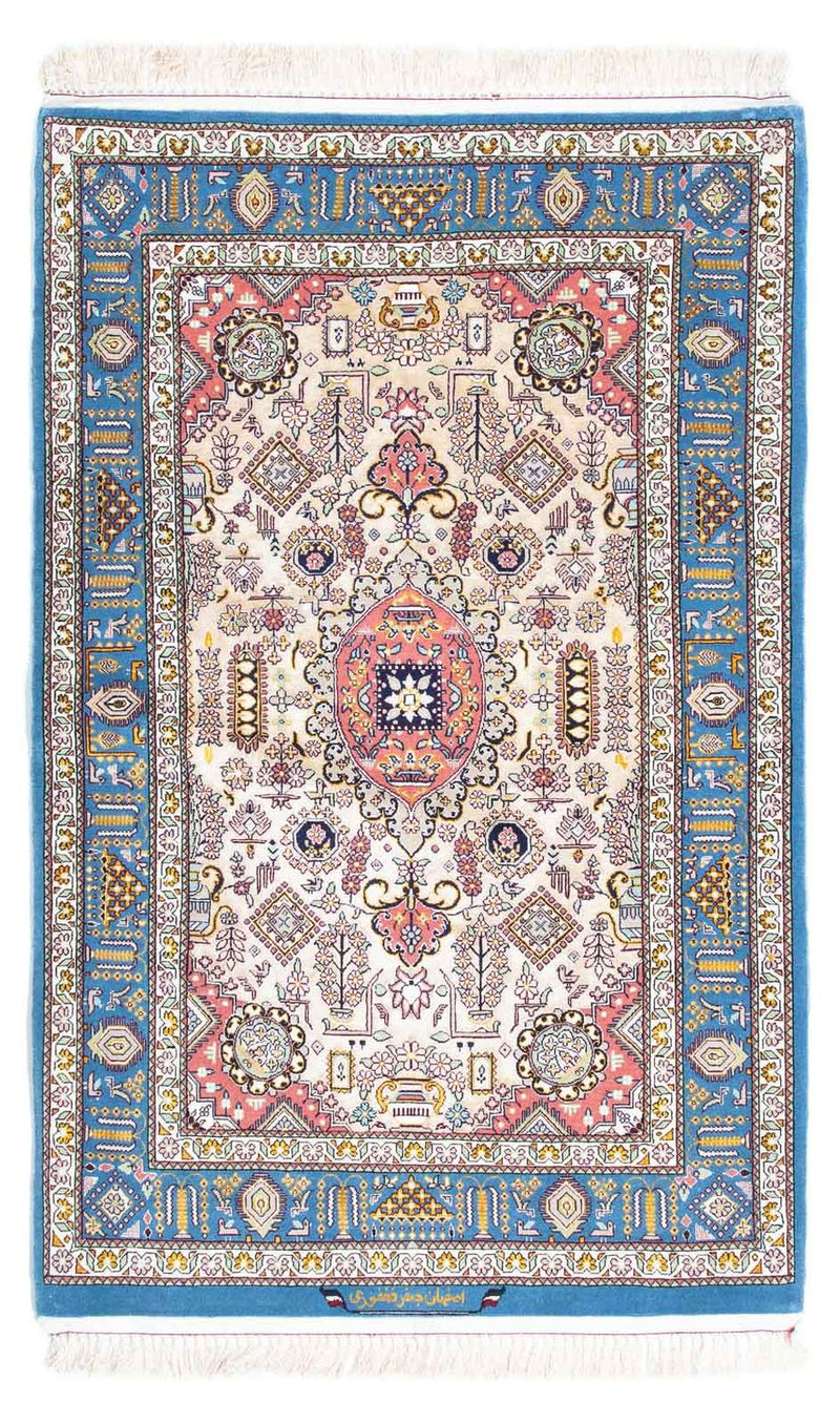 Persisk matta - Isfahan - Premium - 126 x 83 cm - ljusblå