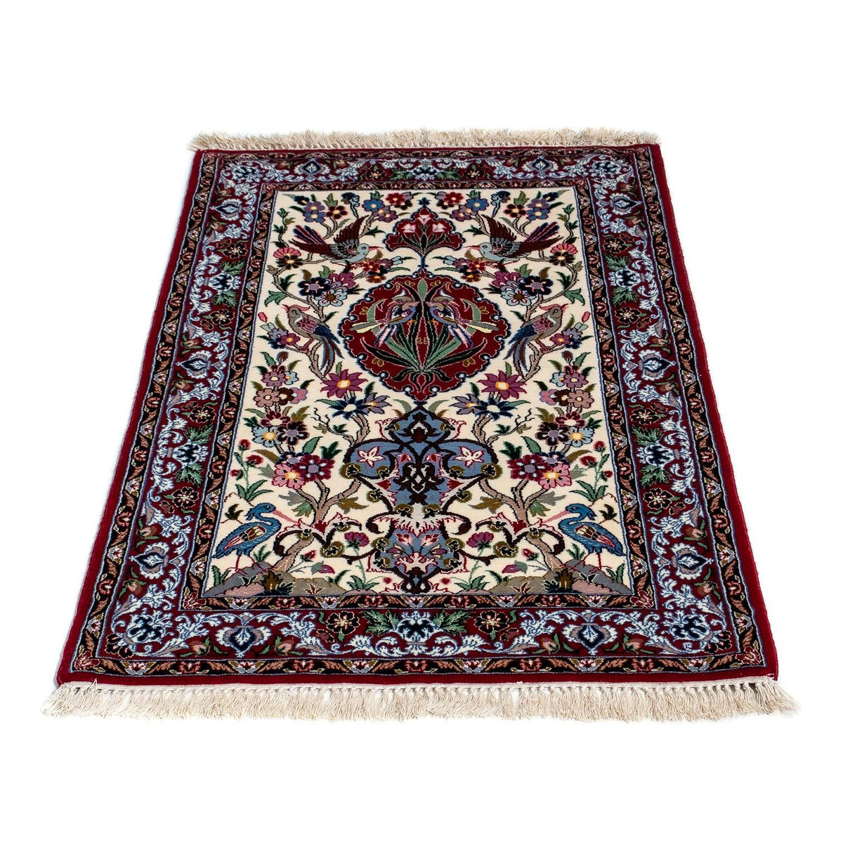 Persisk matta - Isfahan - Premium - 105 x 67 cm - mörkröd