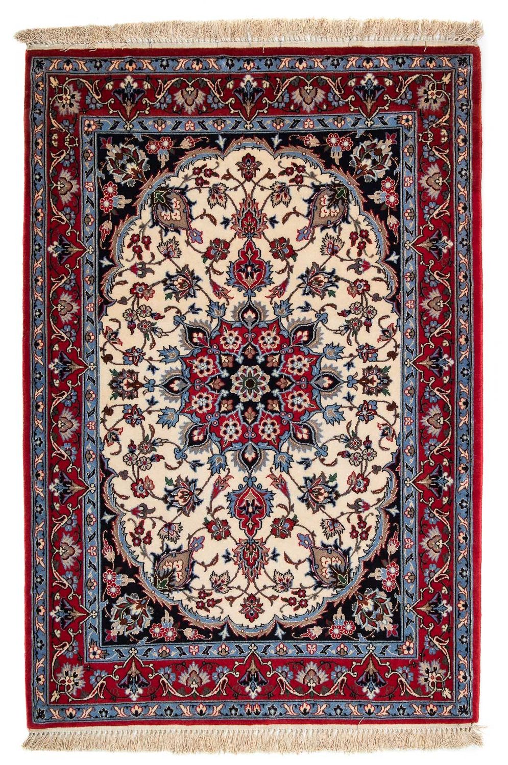 Persisk matta - Isfahan - Premium - 120 x 84 cm - mörkröd