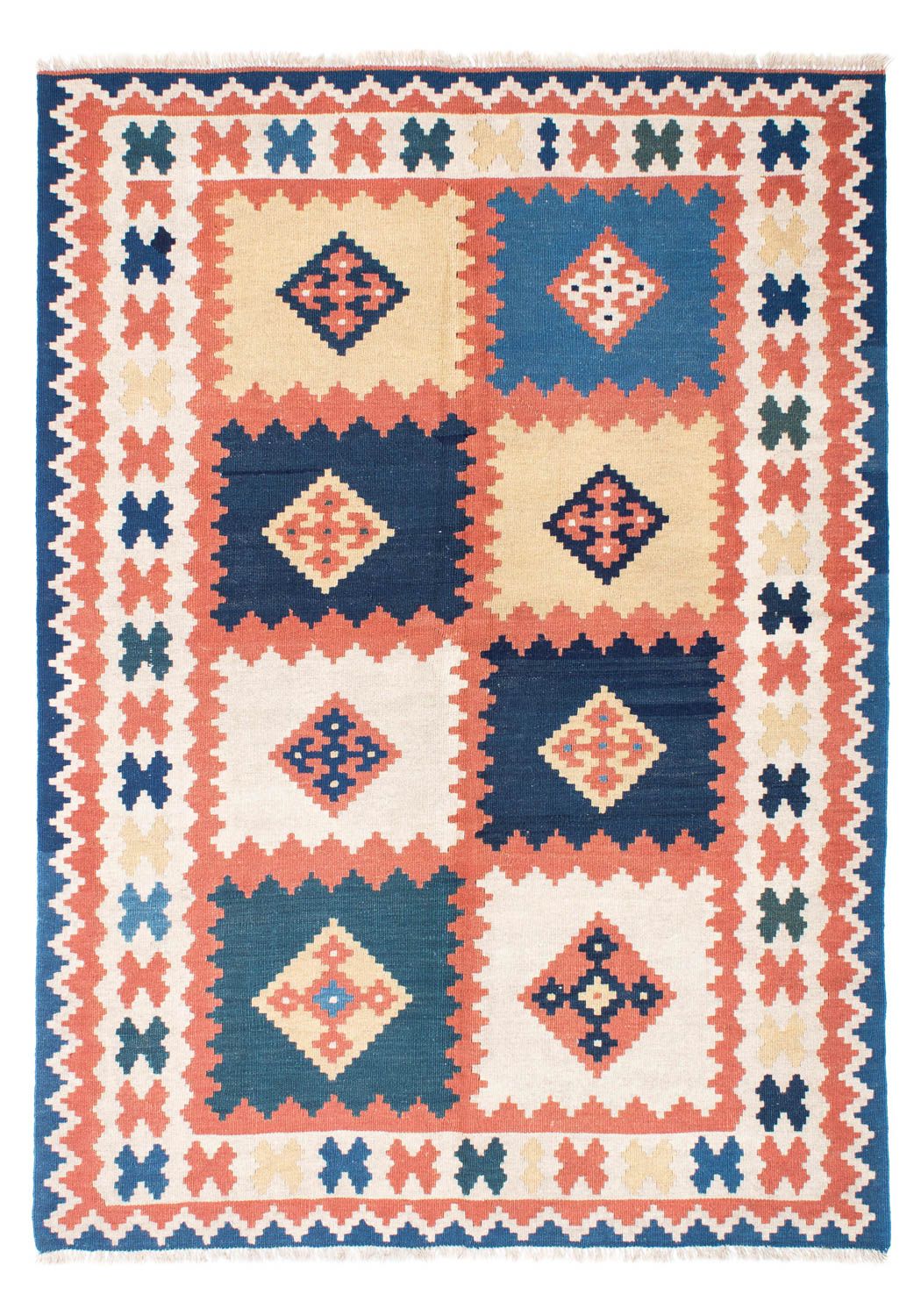 Kelim Carpet - orientalisk matta - 212 x 155 cm - blå