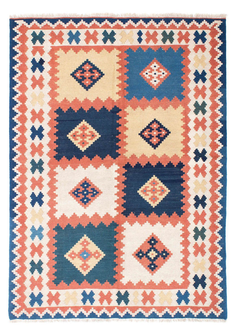 Kelim Carpet - orientalisk matta - 212 x 155 cm - blå