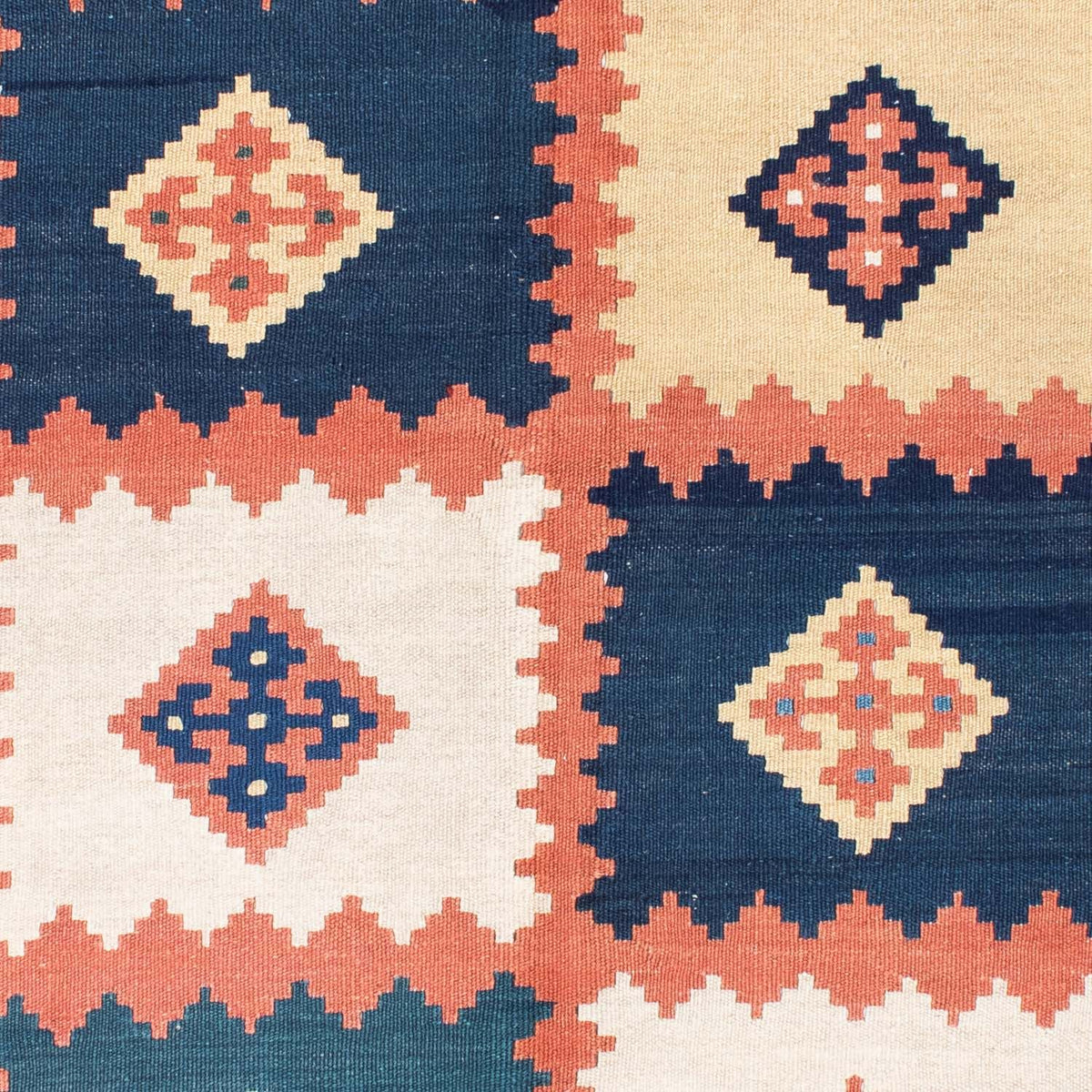 Kelim Carpet - orientalisk matta - 212 x 155 cm - blå