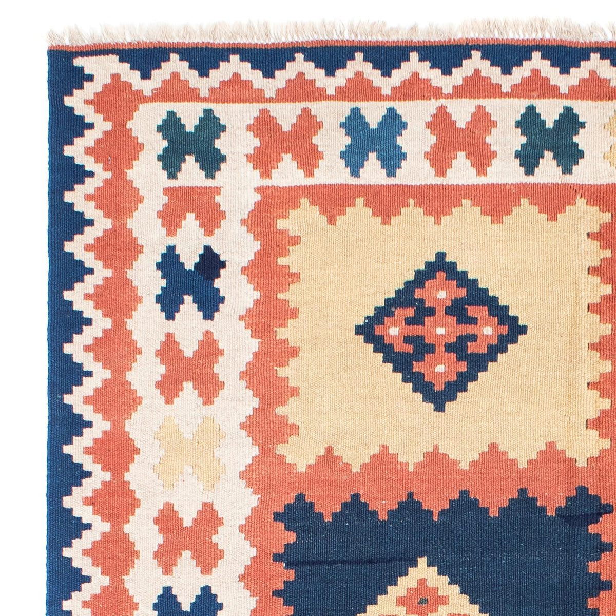 Kelim Carpet - orientalisk matta - 212 x 155 cm - blå