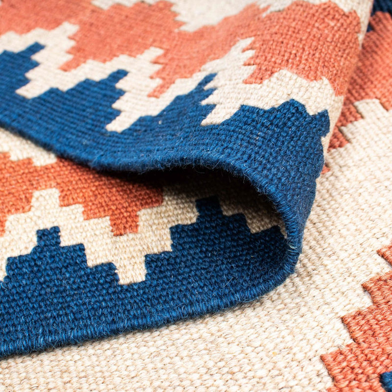 Kelim Carpet - orientalisk matta - 212 x 155 cm - blå