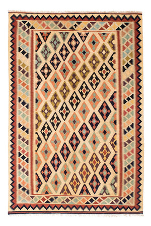 Kelim Carpet - orientalisk matta - 207 x 148 cm - ljusbrun
