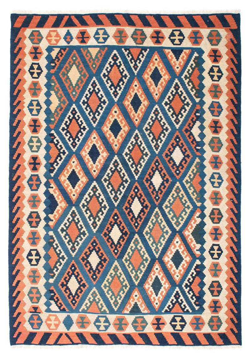 Kelim Carpet - orientalisk matta - 222 x 158 cm - blå